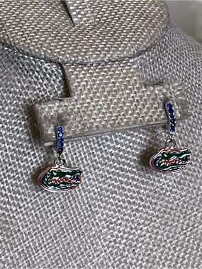 Florida Gators Earrings Blue Crystal Accents University of Florida Gainesville